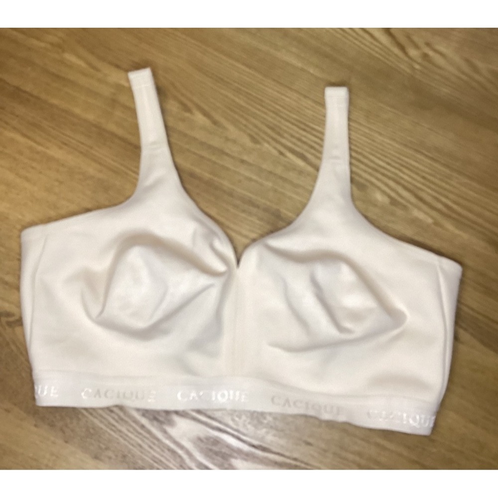 Cacique Cotton Unlined Full Coverage No Wire Bra Size 44DDD Beige